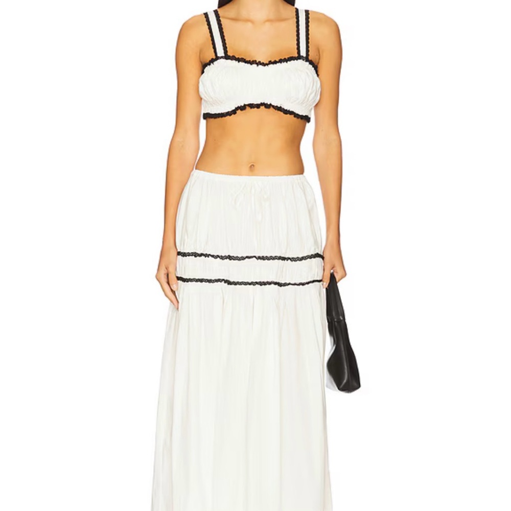 NWT WeWoreWhat White and Black Maxi Skirt & Top Set